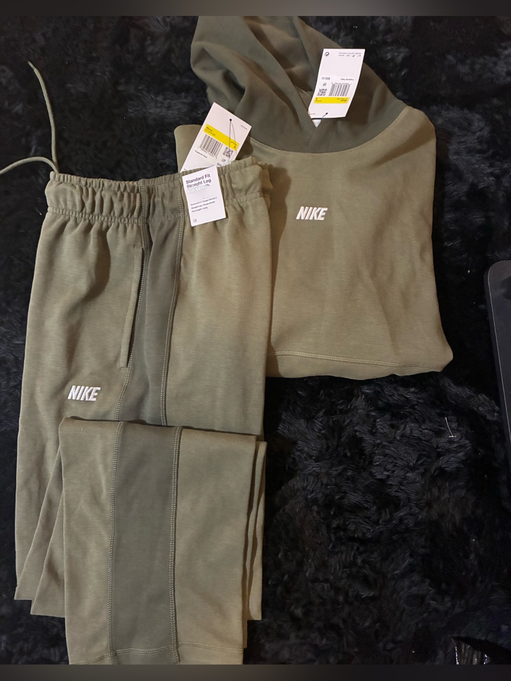 Nike Olive Hoodie & Jogger Set with White Logo